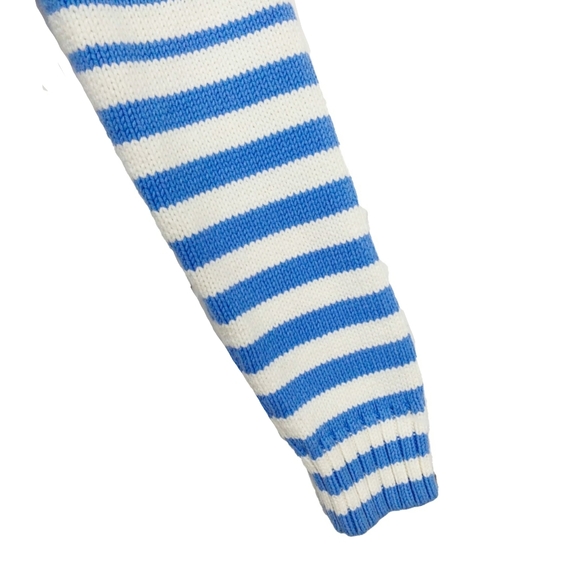 Tommy Hilfiger Wm L Blue & White V Neck Sweater - Picture 4 of 5